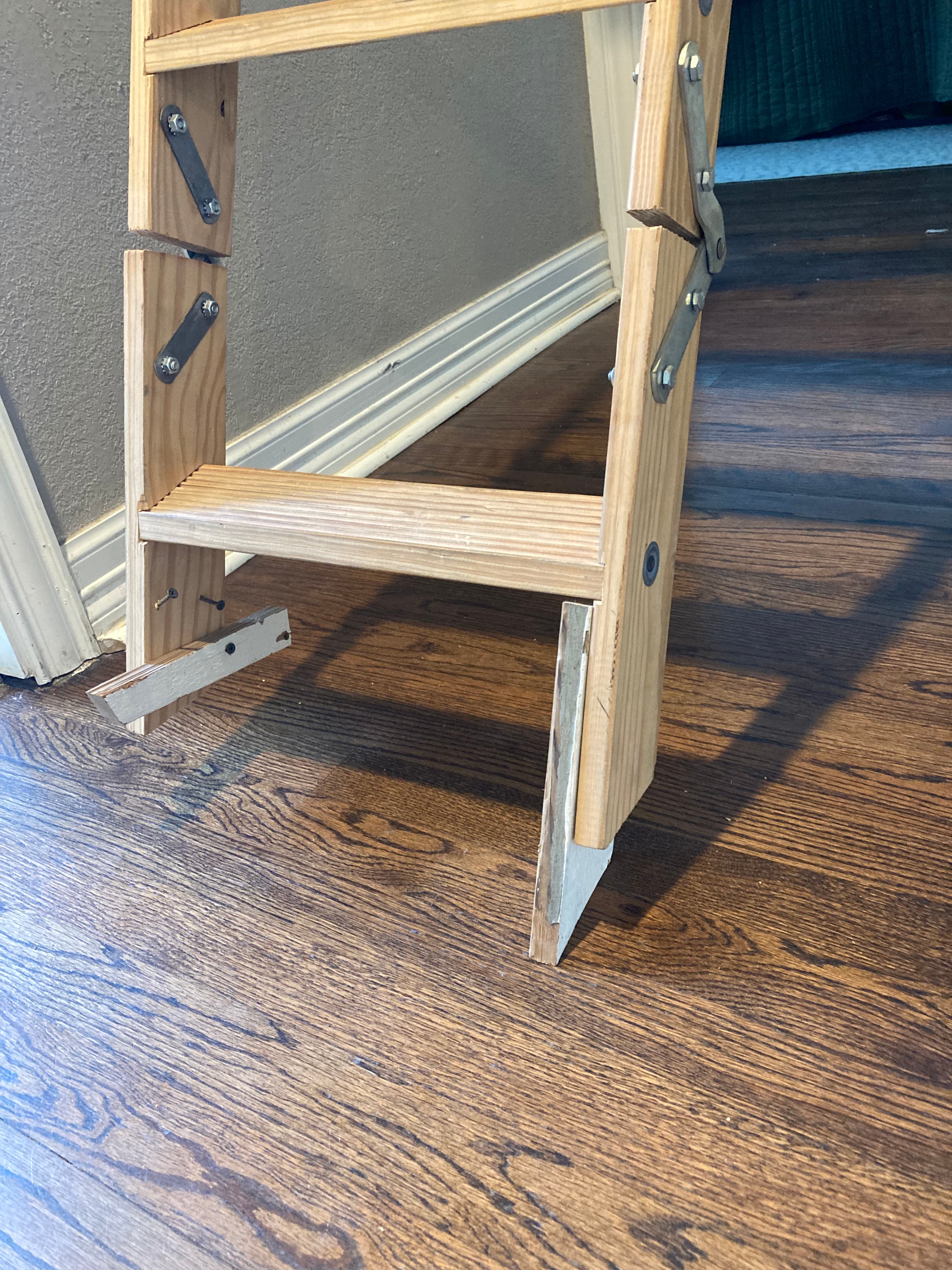 Attic Ladder Leg Repair & Extension before