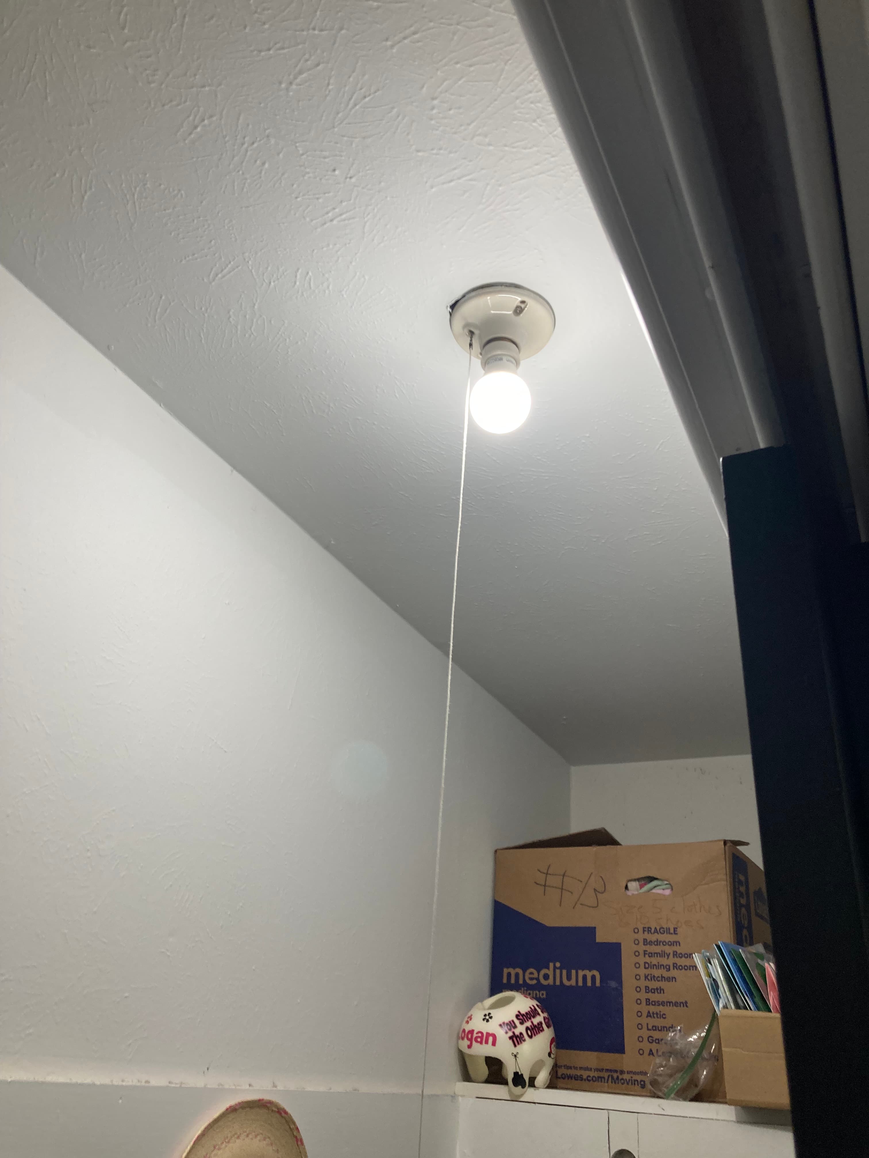 Closet LED Light Fixture Upgrade before