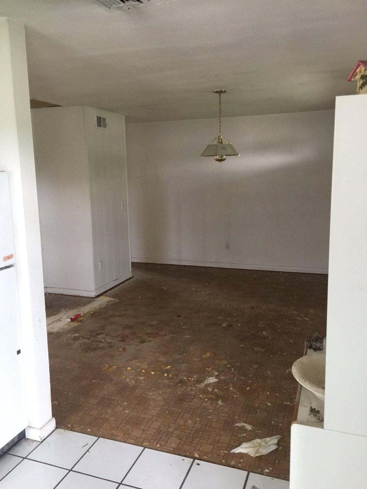 Dining Room Flooring & Lighting Update before