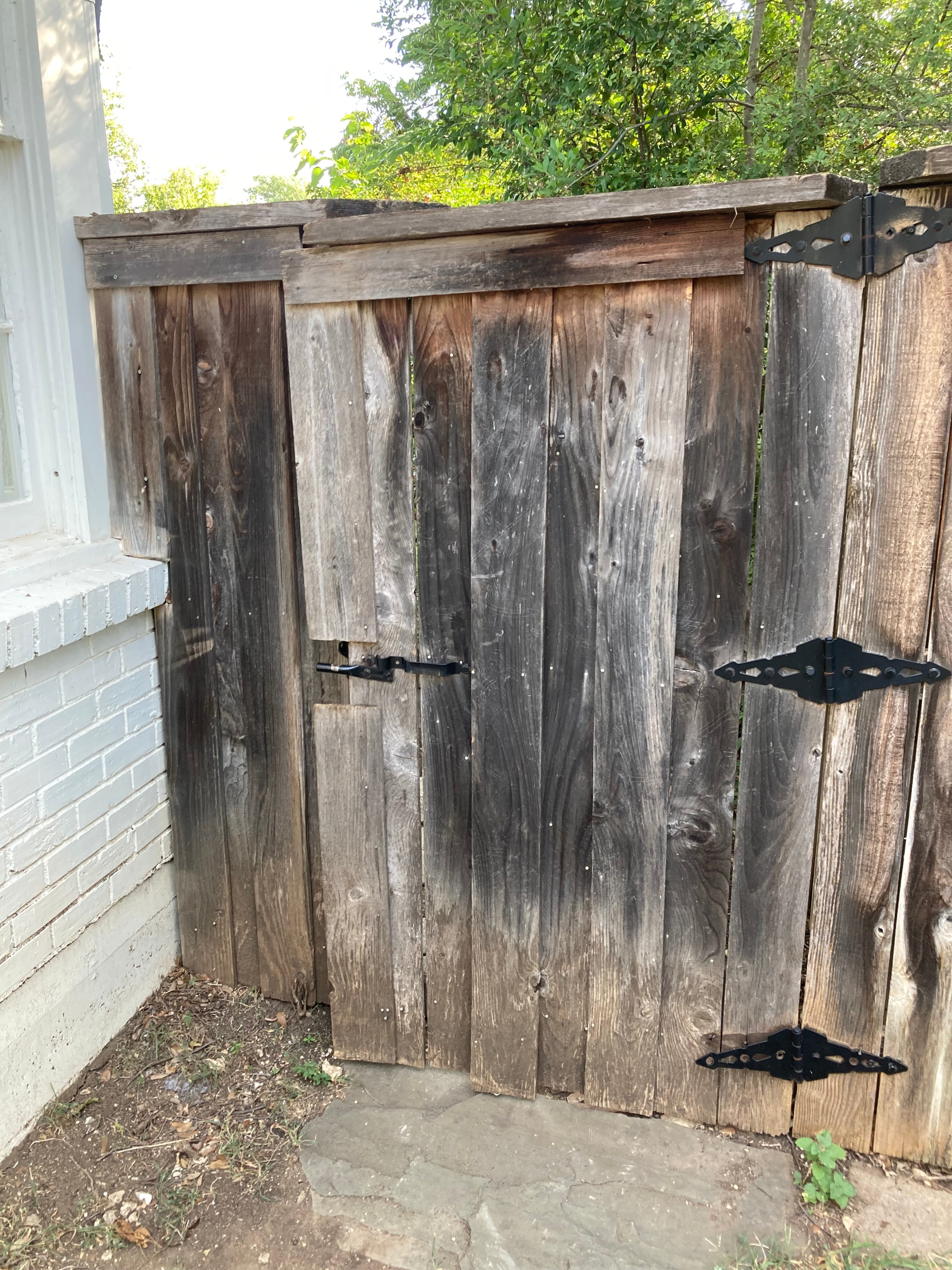 Wood Fence Gate Repair & Rebuild before