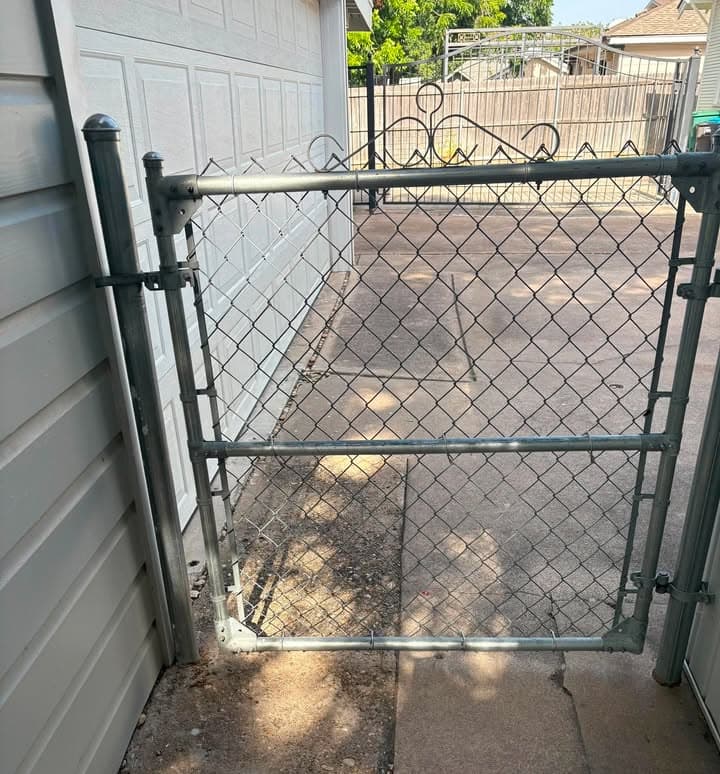 Chain Link Fence Post & Gate Repair before