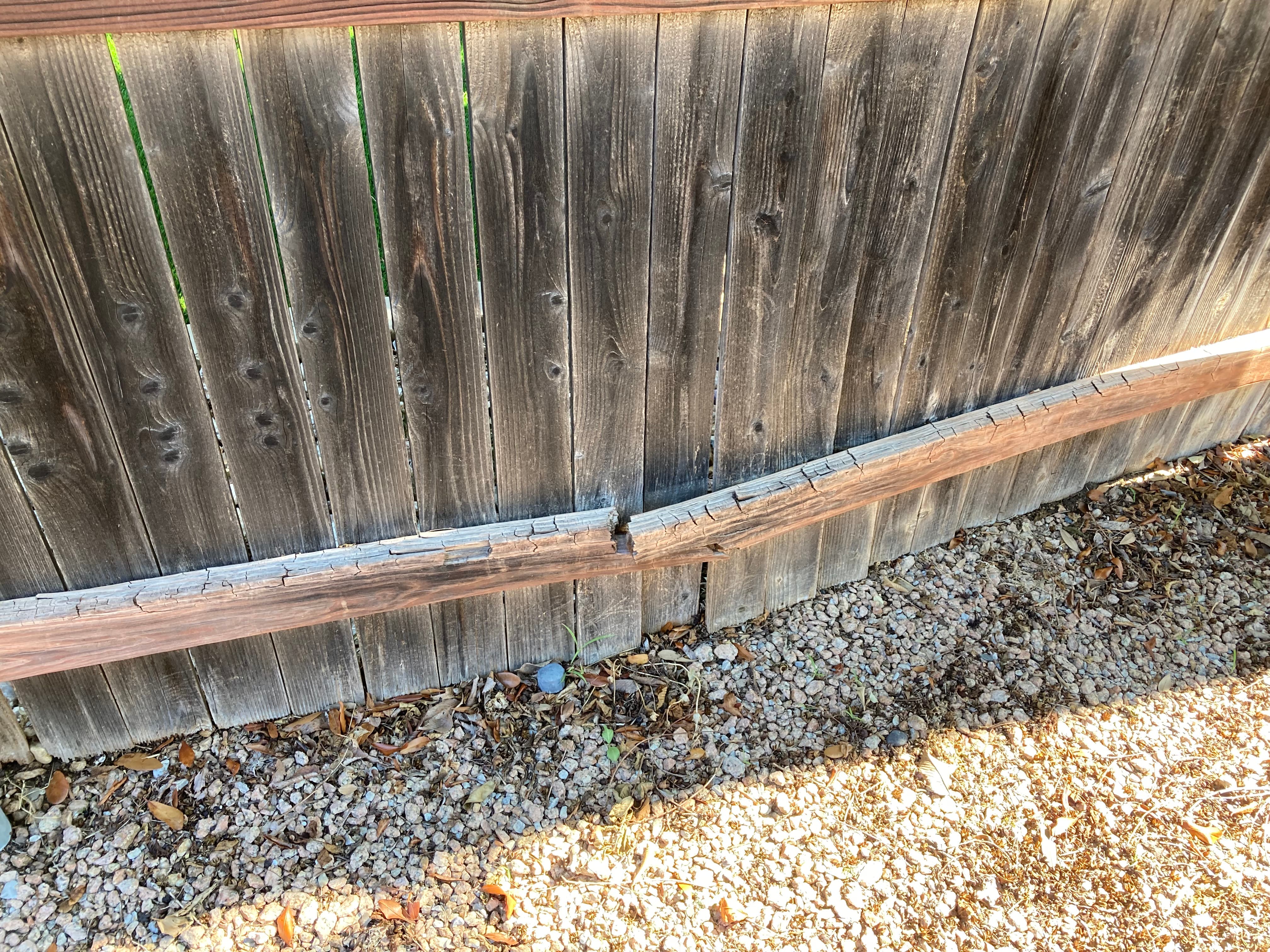 Fence Rail Repair before