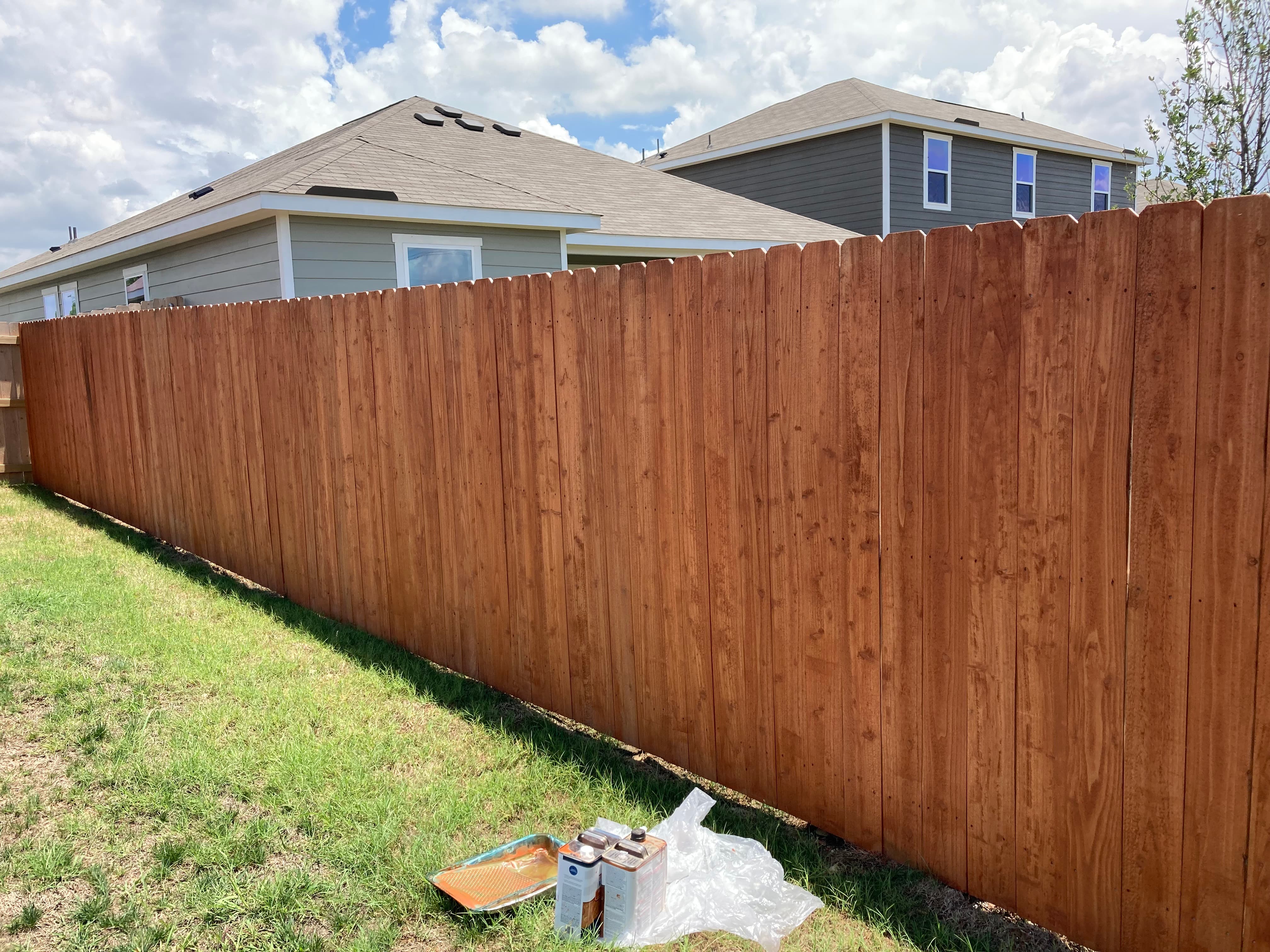 New Cedar Fence Staining & Sealing after
