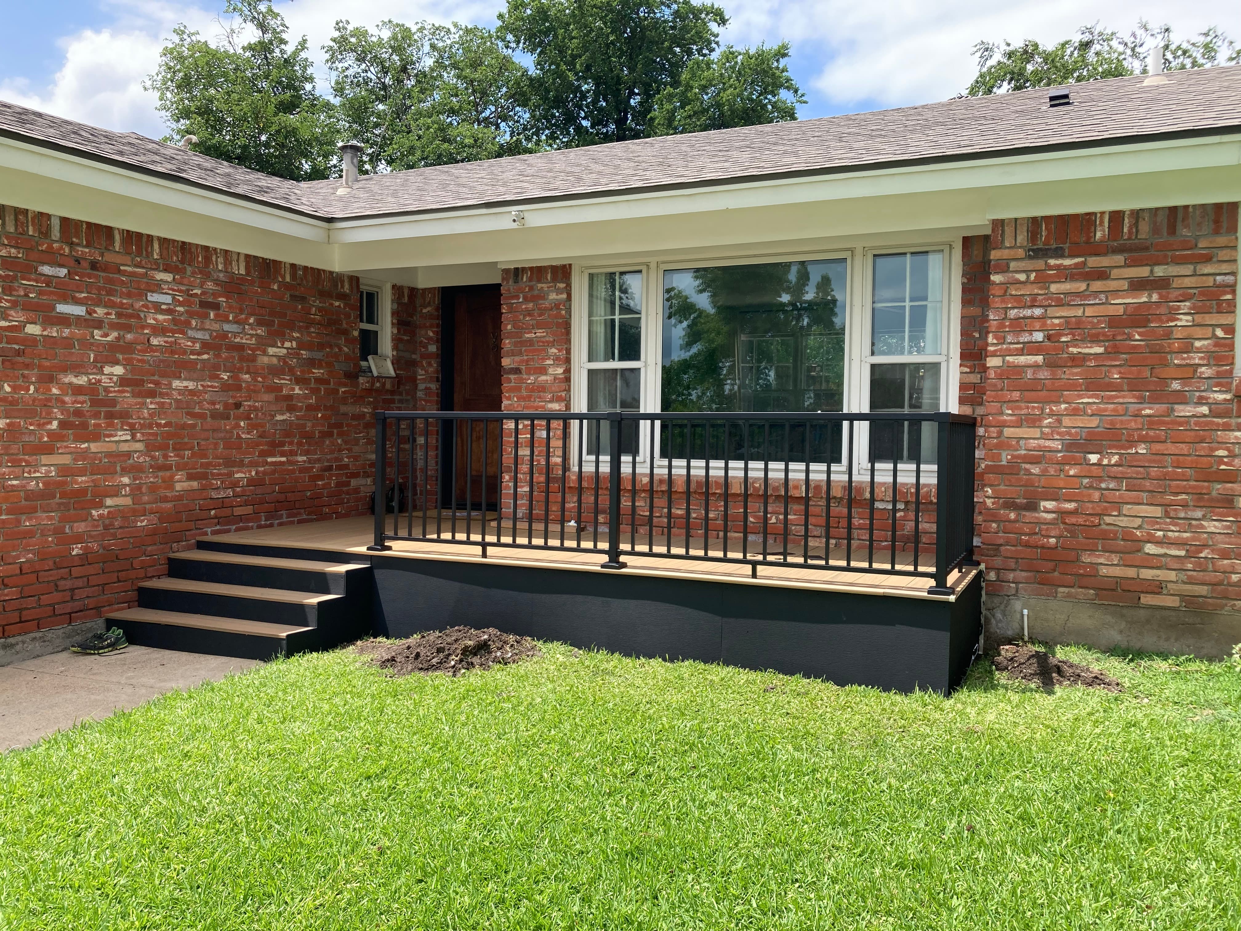 Front Porch Deck Construction & Railing Installation after