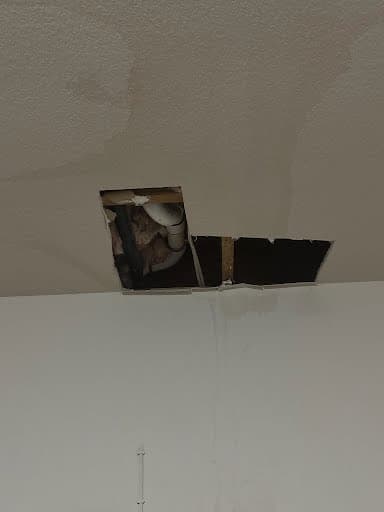 Garage Ceiling Drywall Repair before