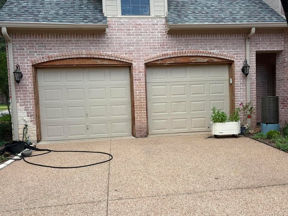 Garage Door Trim Restoration & Staining before