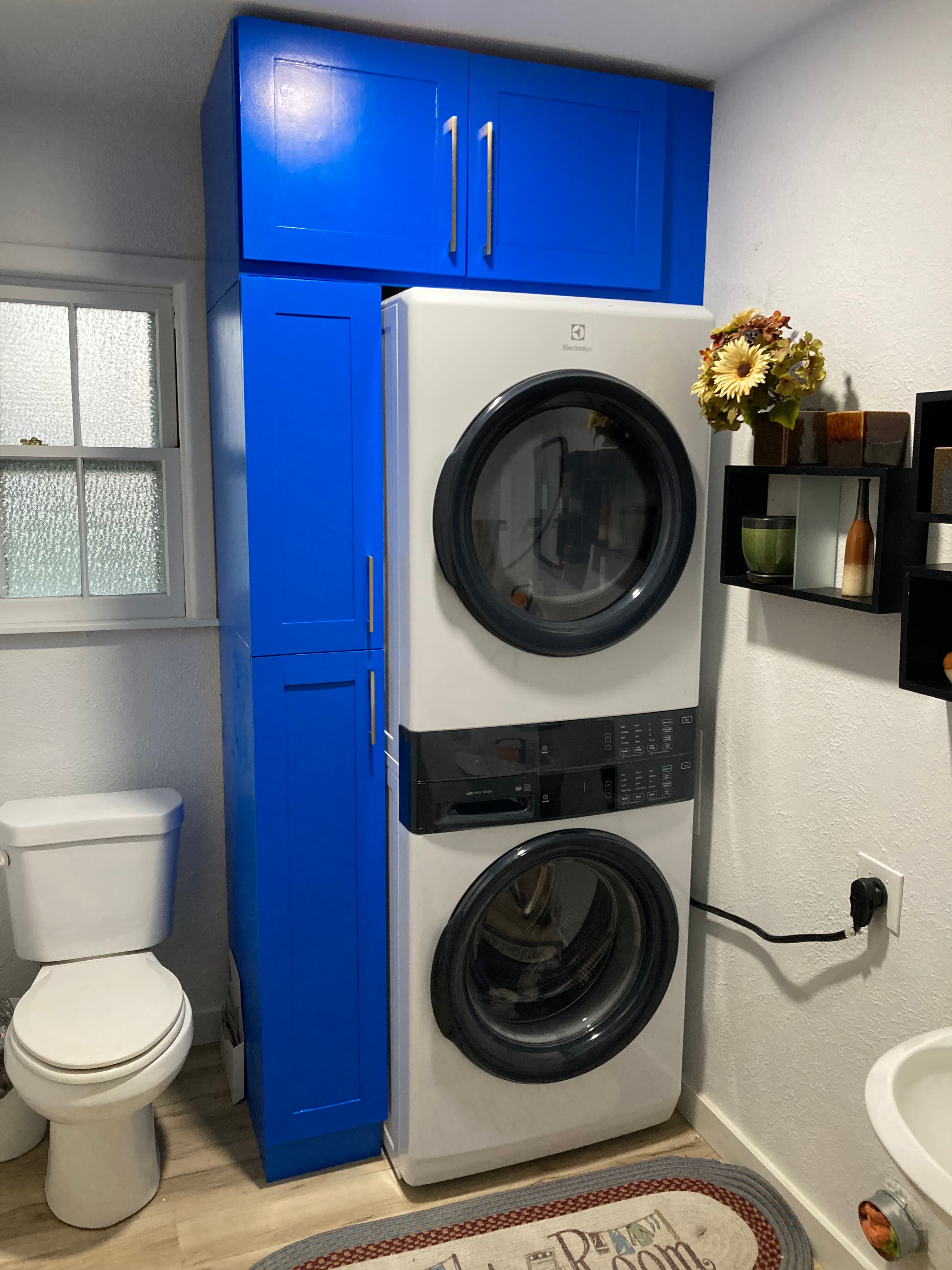 Custom Laundry Room Storage Cabinet & Pull-Out Drawers after