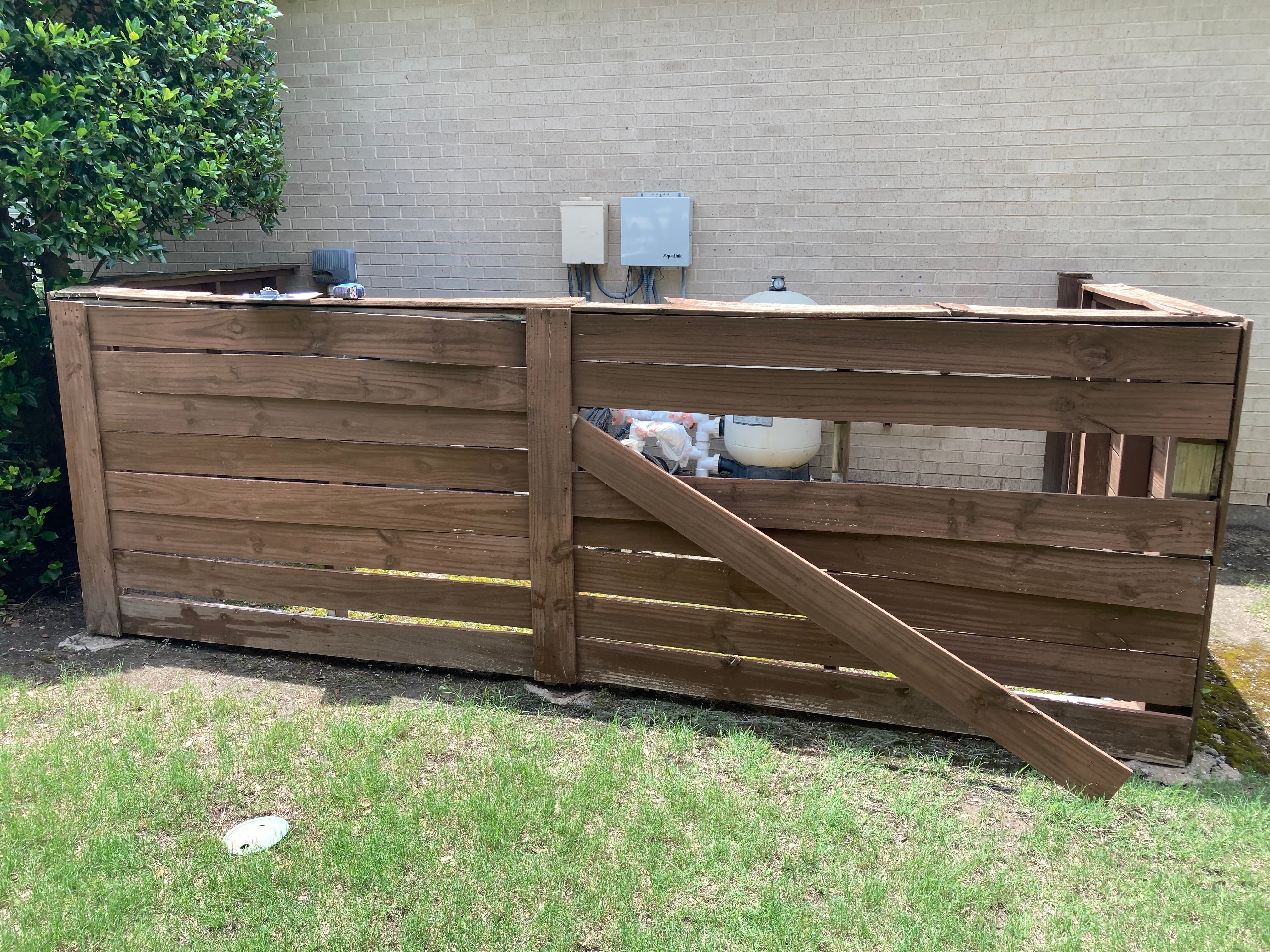 Custom Pool Equipment Privacy Fence before