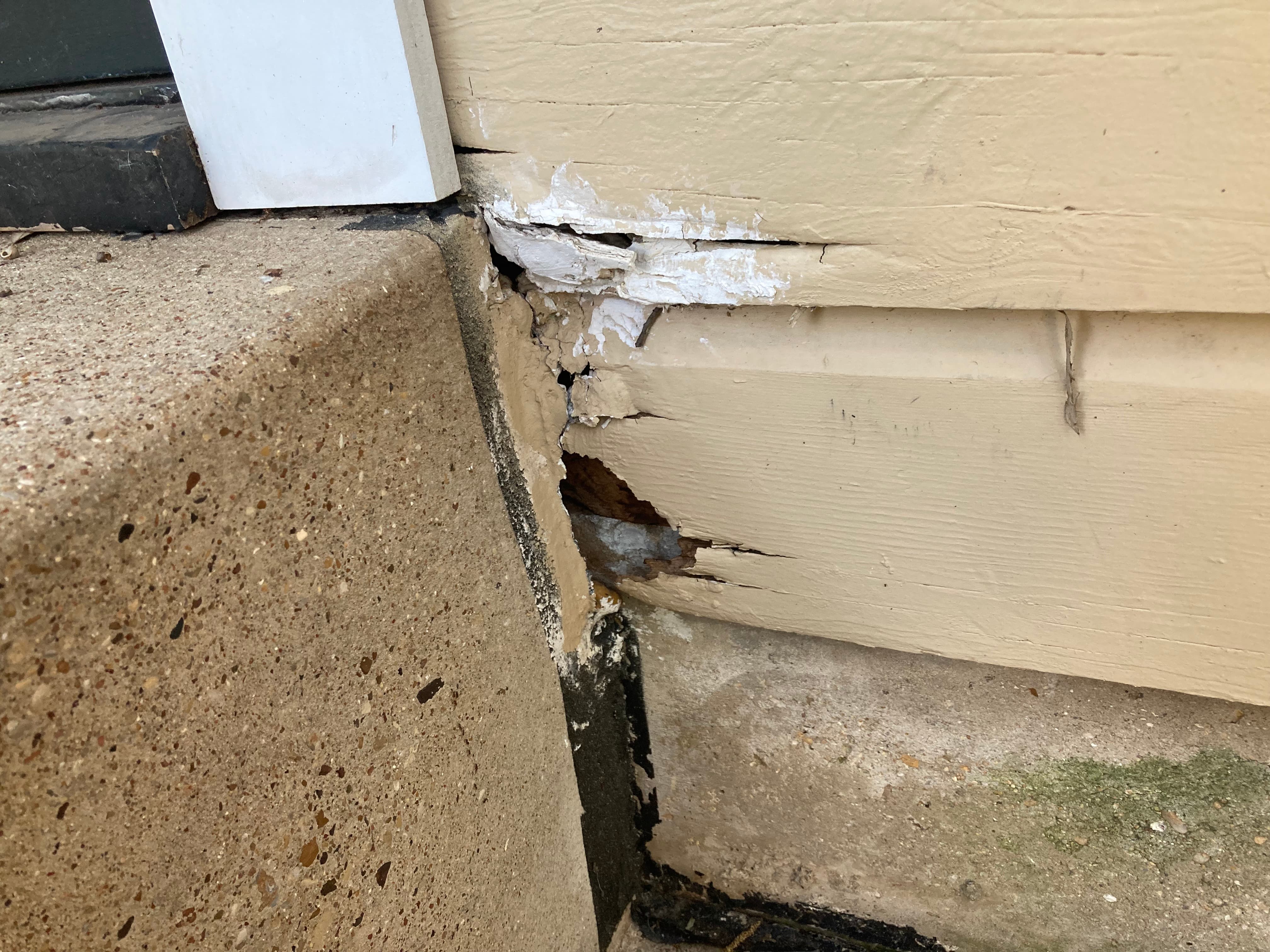 Exterior Siding Rot Repair before